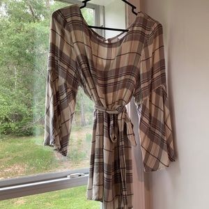 Plaid Maternity Top